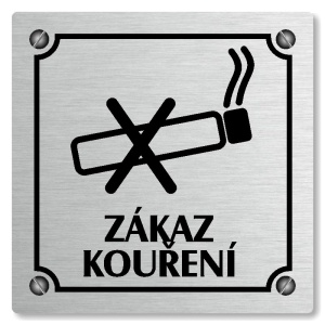 Zákaz kouření, 100x100mm, stříbrná, Kansas